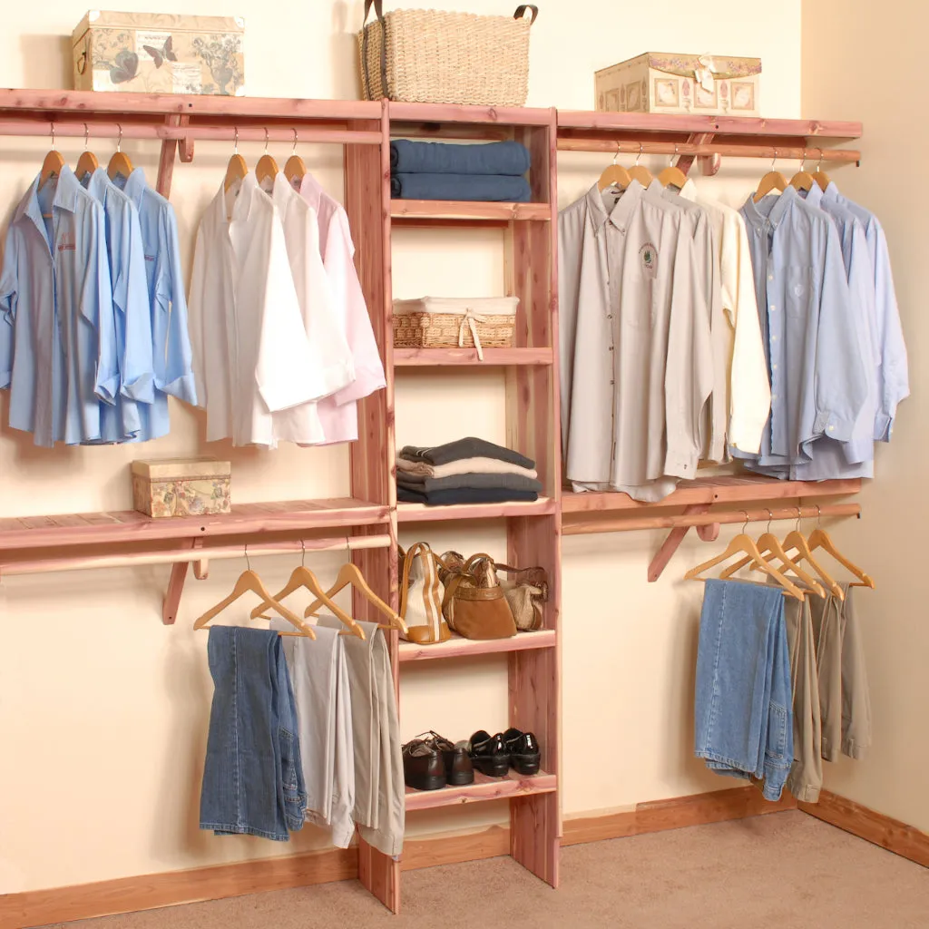 10' Deluxe Solid Wall Closet Organization Kit (121.5") | 12.5" Deep
