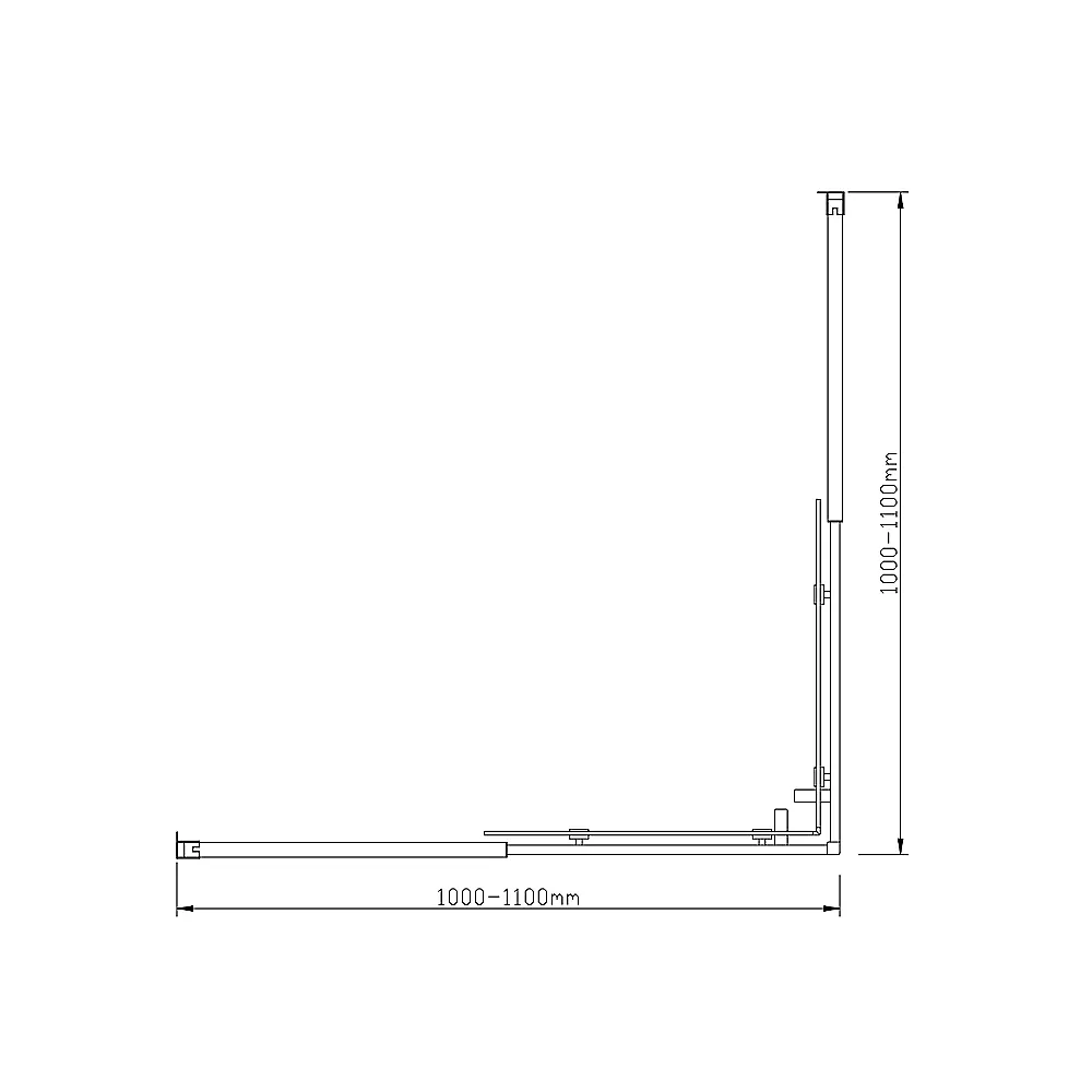 1100x1100mm Gold Double Sliding Door Shower Screen, 6mm Safety Glass