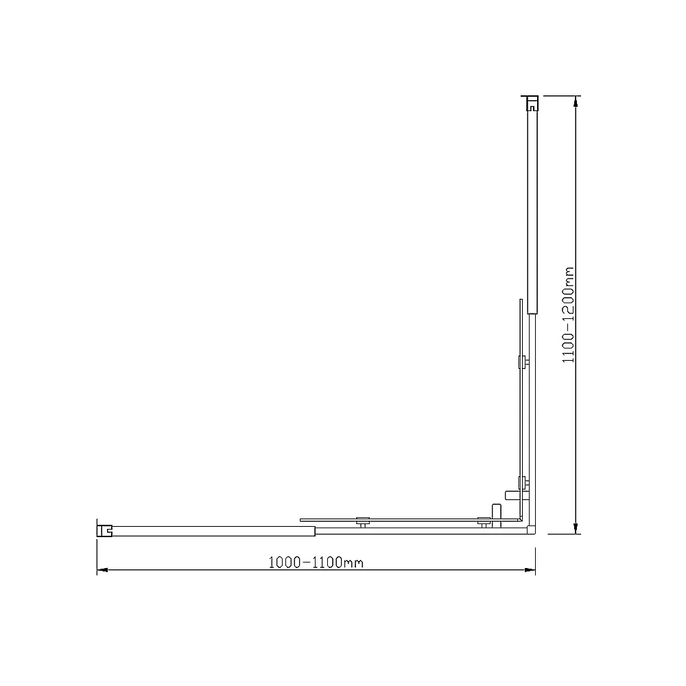 1950mm Black Double Sliding Door Glass Shower Screen Set
