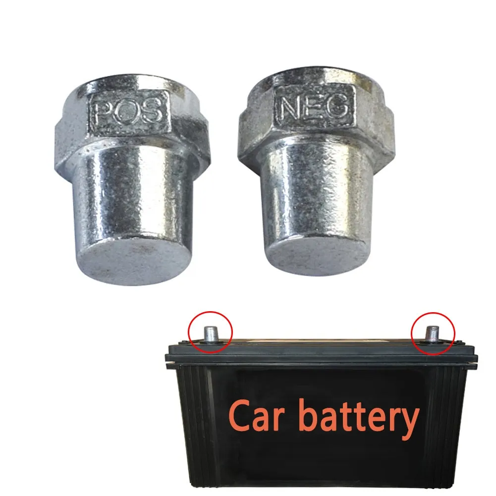 2pcs Car Alloy Positive Negative Battery Top Post Terminal