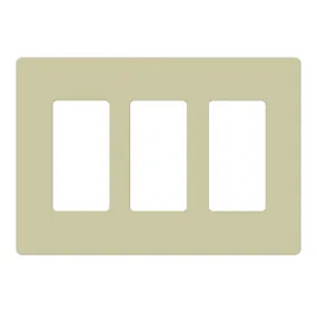 3-Gang Decorator Rocker Screwless Wall Plate Ivory