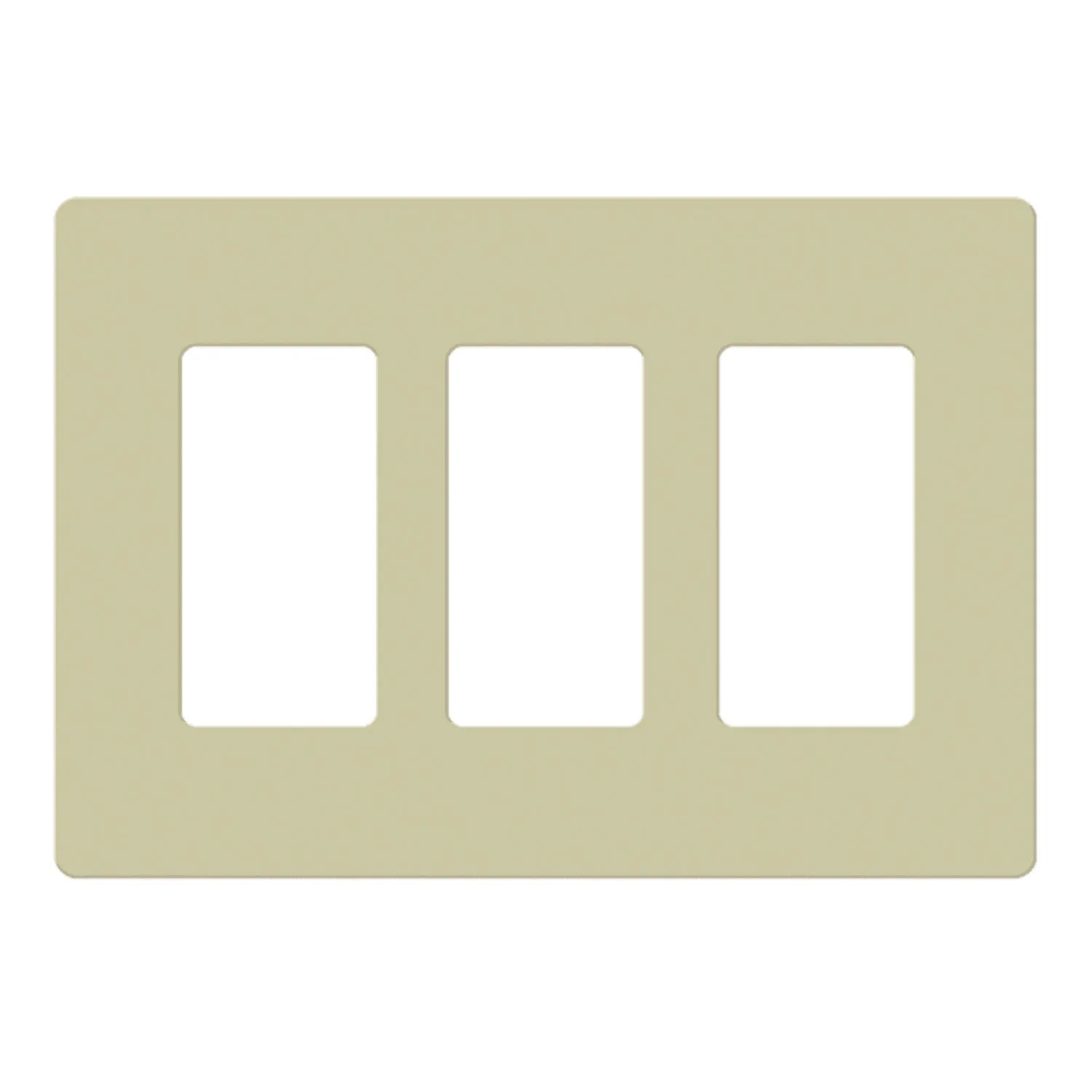 3-Gang Decorator Rocker Screwless Wall Plate Ivory