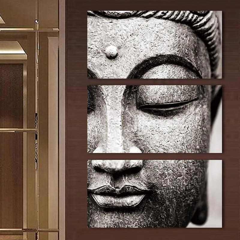 3-Panel Canvas Buddha Wall Art