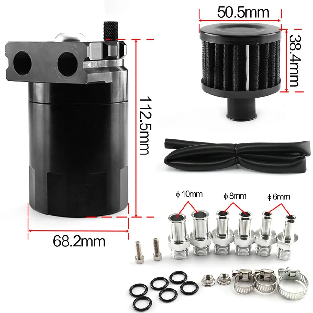 300ML Oil Catch Can Kit Universal Aluminum Oil Separator Catch