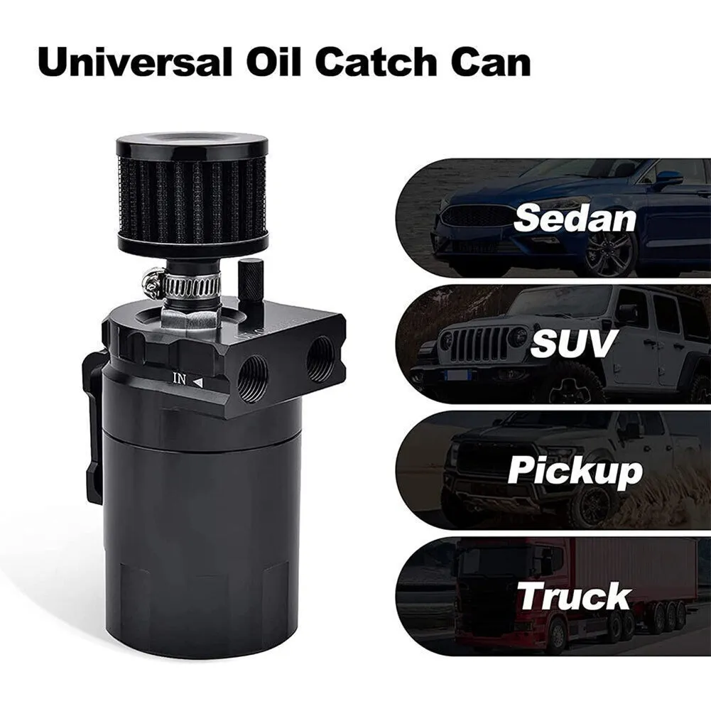 300ML Oil Catch Can Kit Universal Aluminum Oil Separator Catch