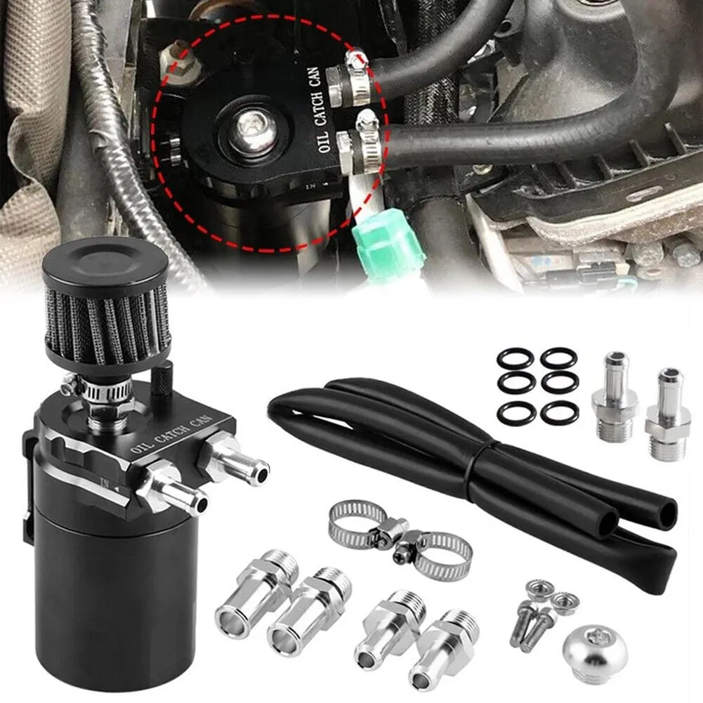 300ML Oil Catch Can Kit Universal Aluminum Oil Separator Catch