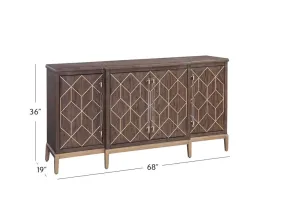 36"H Perrine Brown Oak Server
