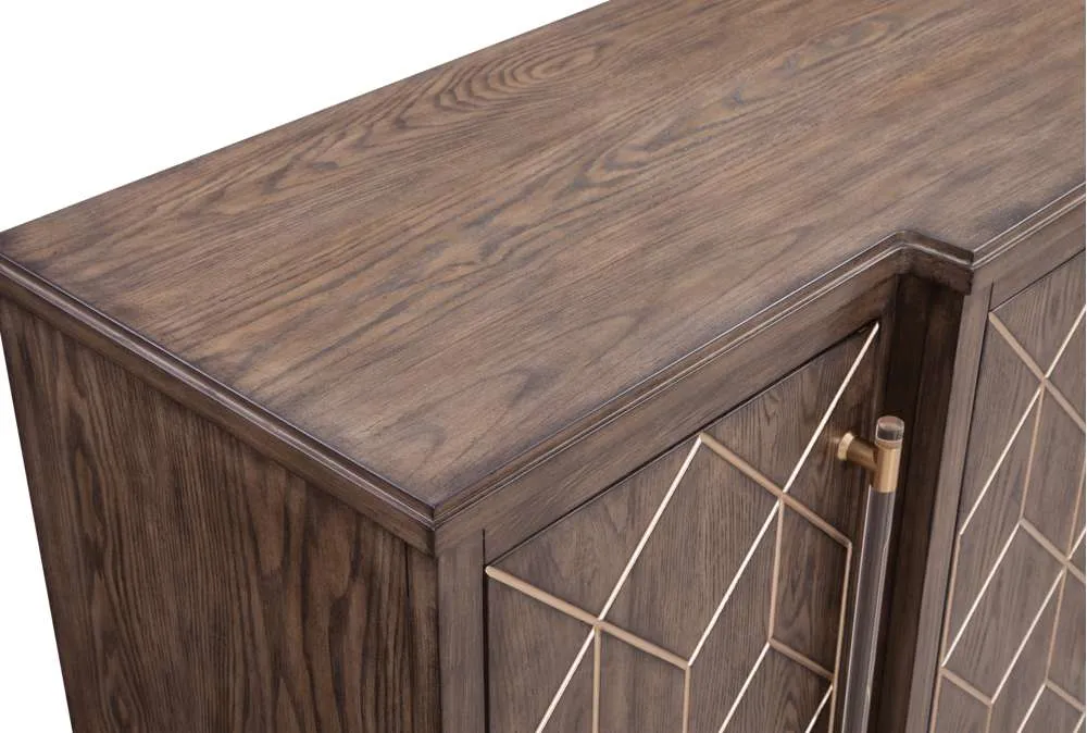 36"H Perrine Brown Oak Server