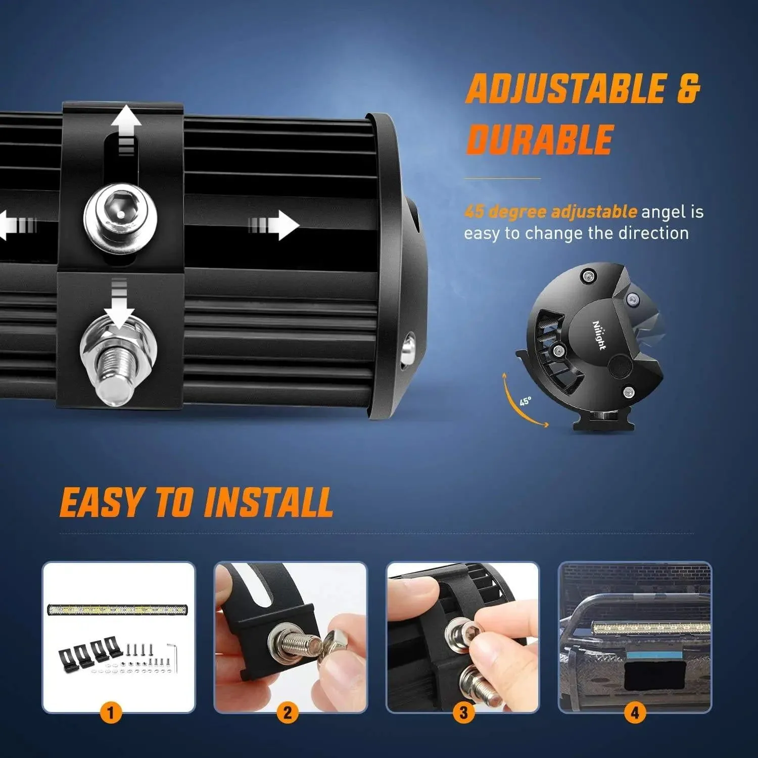 37 Inch 780W 78000LM Triple Row Spot Flood LED Light Bar