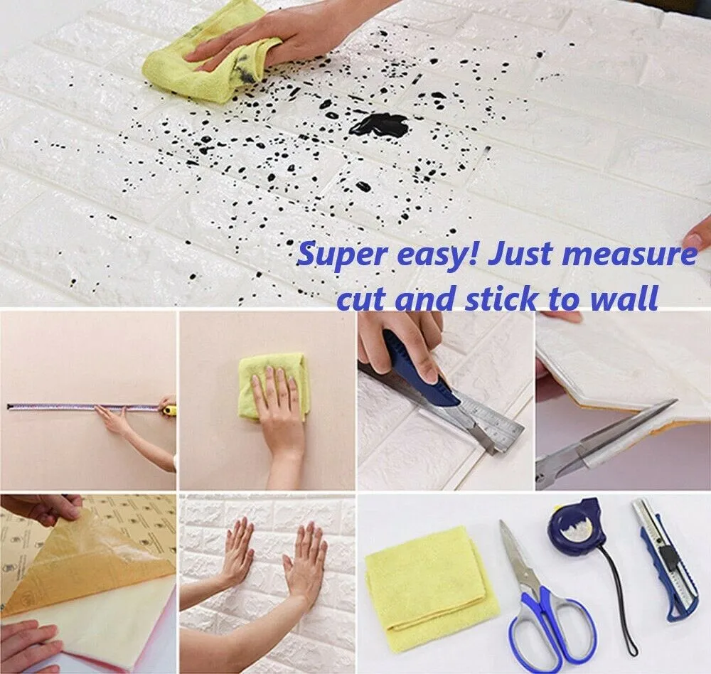 3D Wood Foam Wallpaper Tiles Panels Peel & Stick Self Adhesive Panels