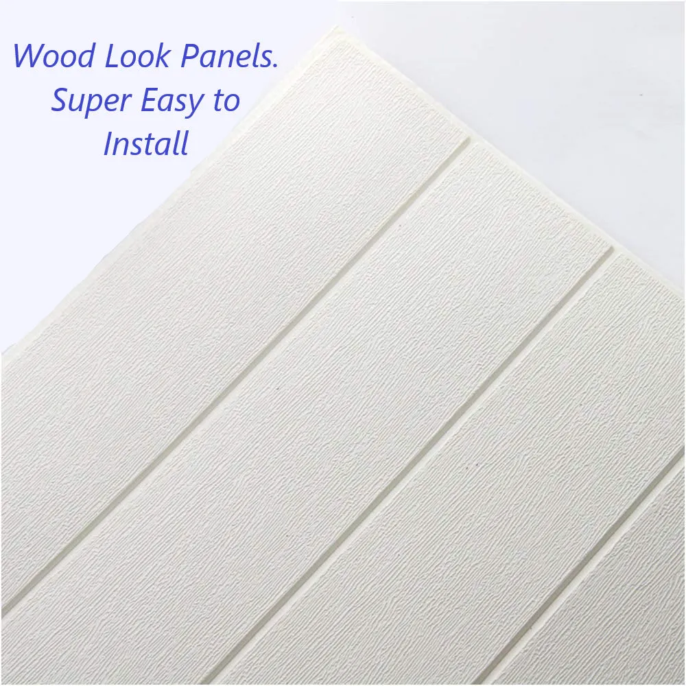 3D Wood Foam Wallpaper Tiles Panels Peel & Stick Self Adhesive Panels