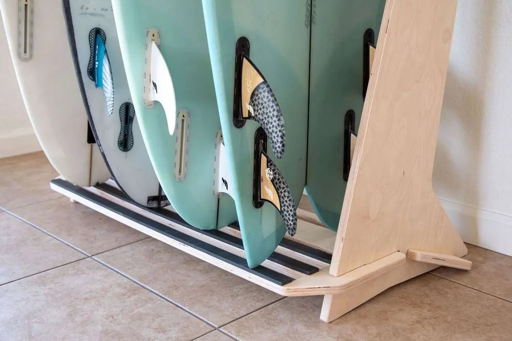 4 Surfboards | Wood Freestanding Rack