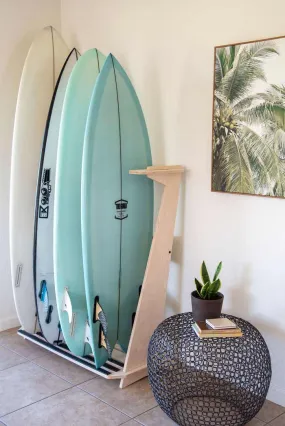 4 Surfboards | Wood Freestanding Rack