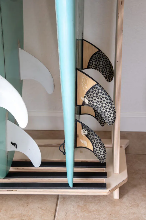 4 Surfboards | Wood Freestanding Rack