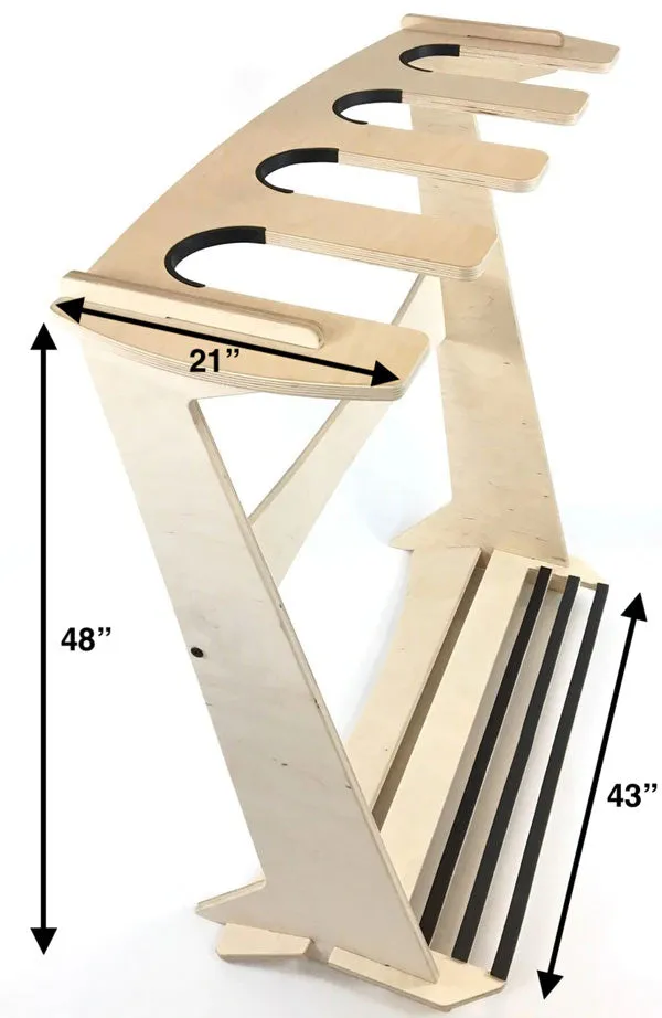 4 Surfboards | Wood Freestanding Rack