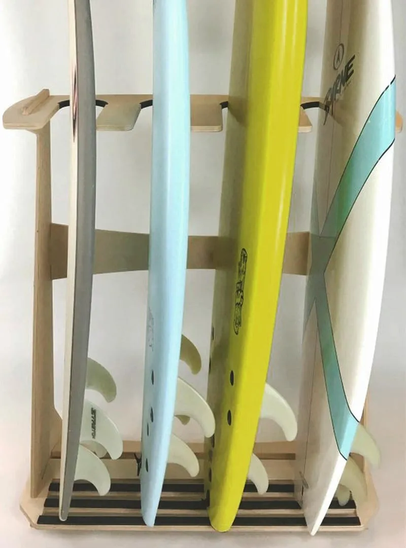 4 Surfboards | Wood Freestanding Rack