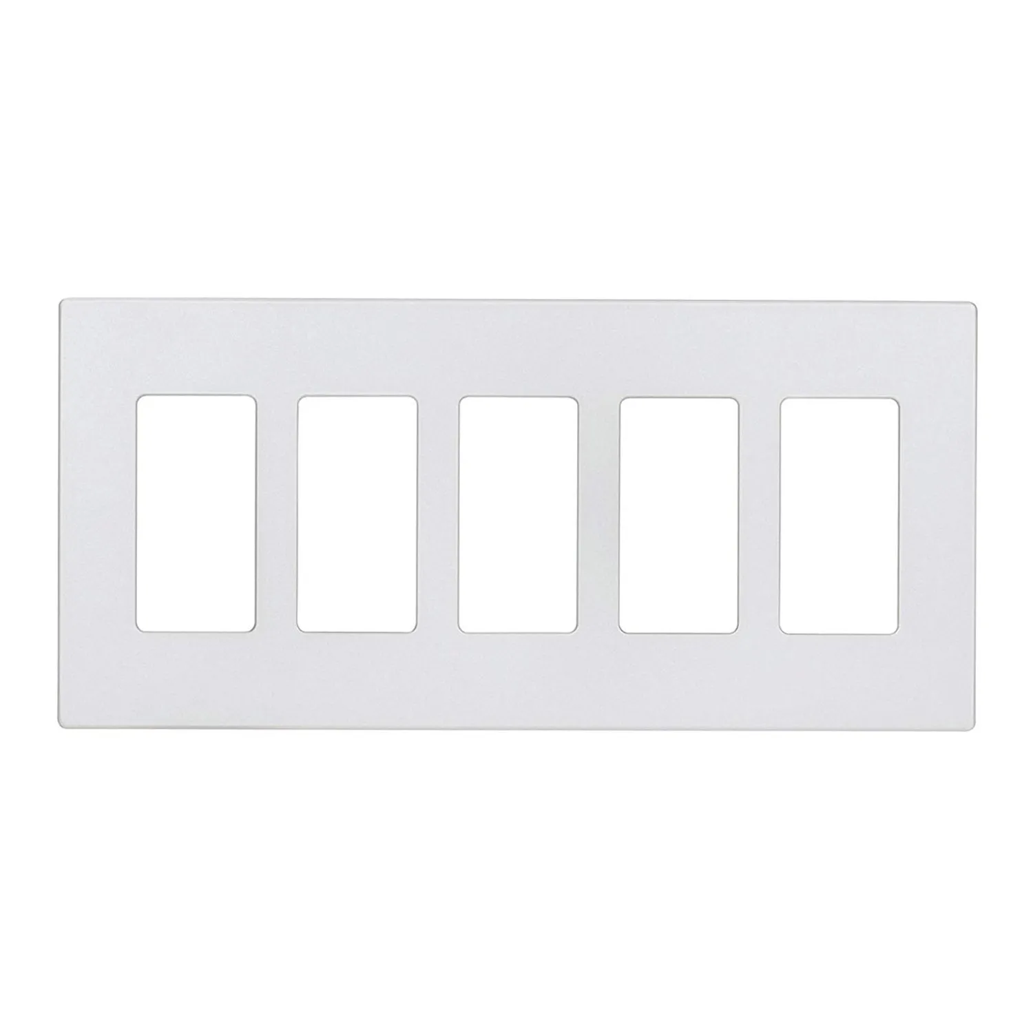 5-Gang Decorator Rocker Screwless Wall Plate White