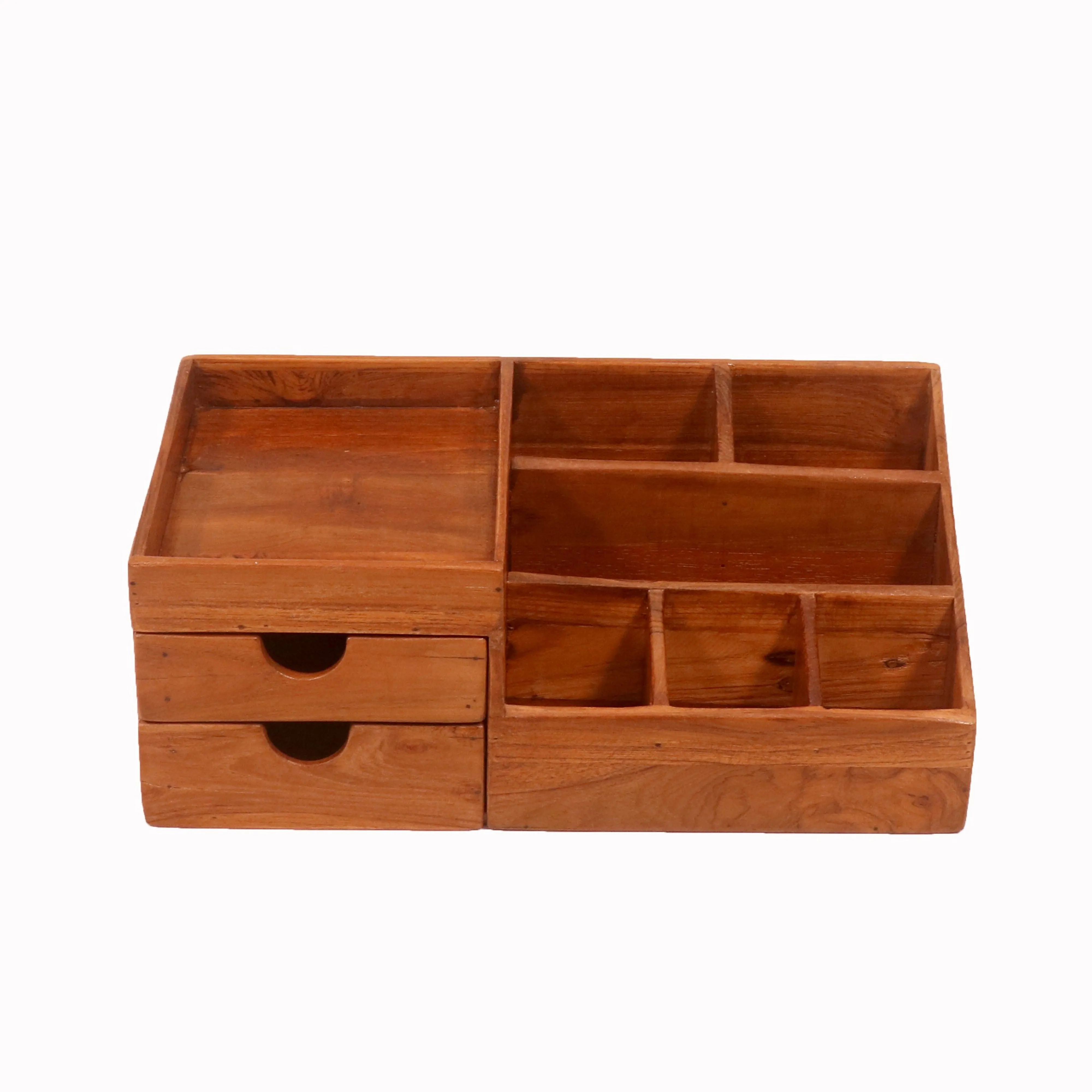 7-compartment Wood Desk Organizer
