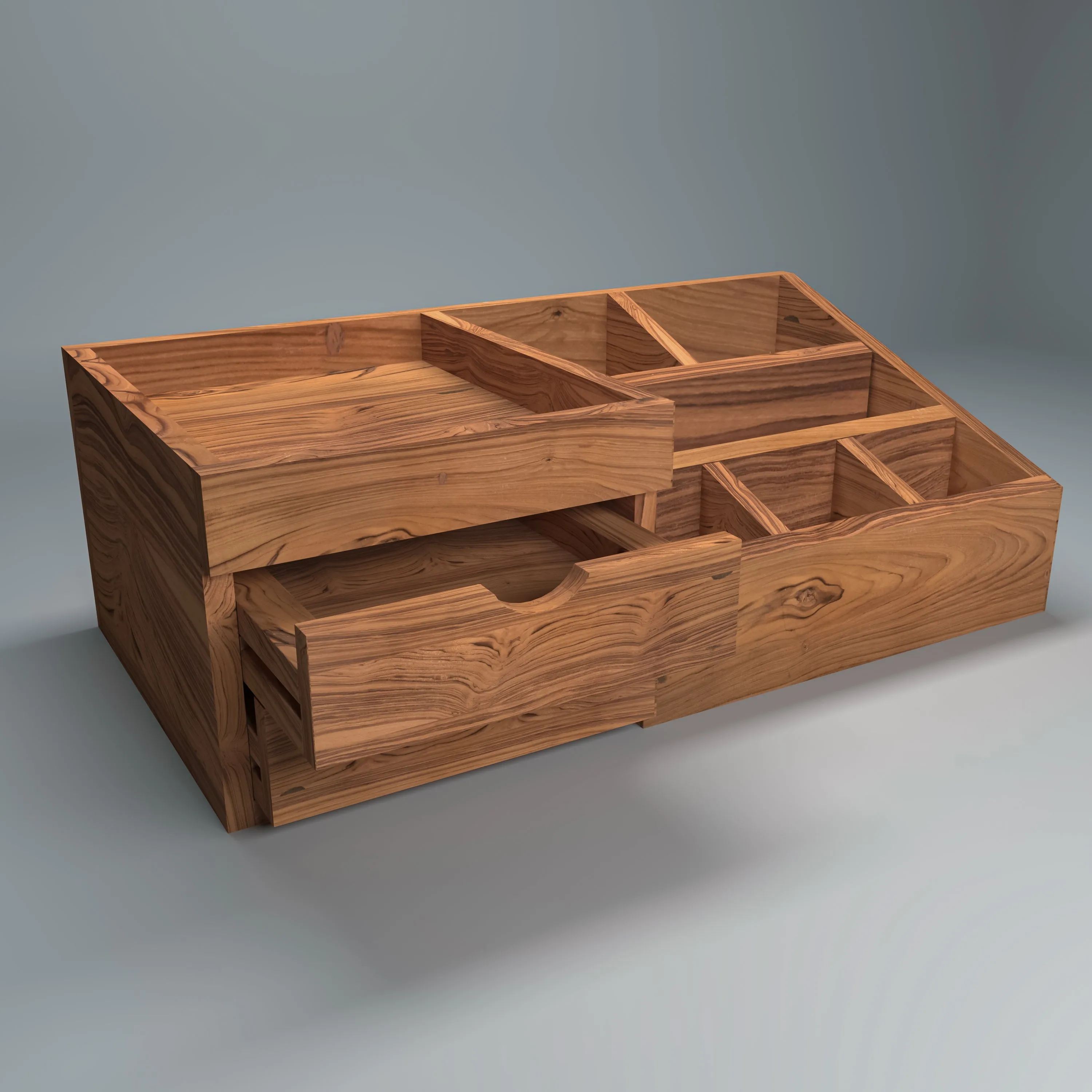 7-compartment Wood Desk Organizer
