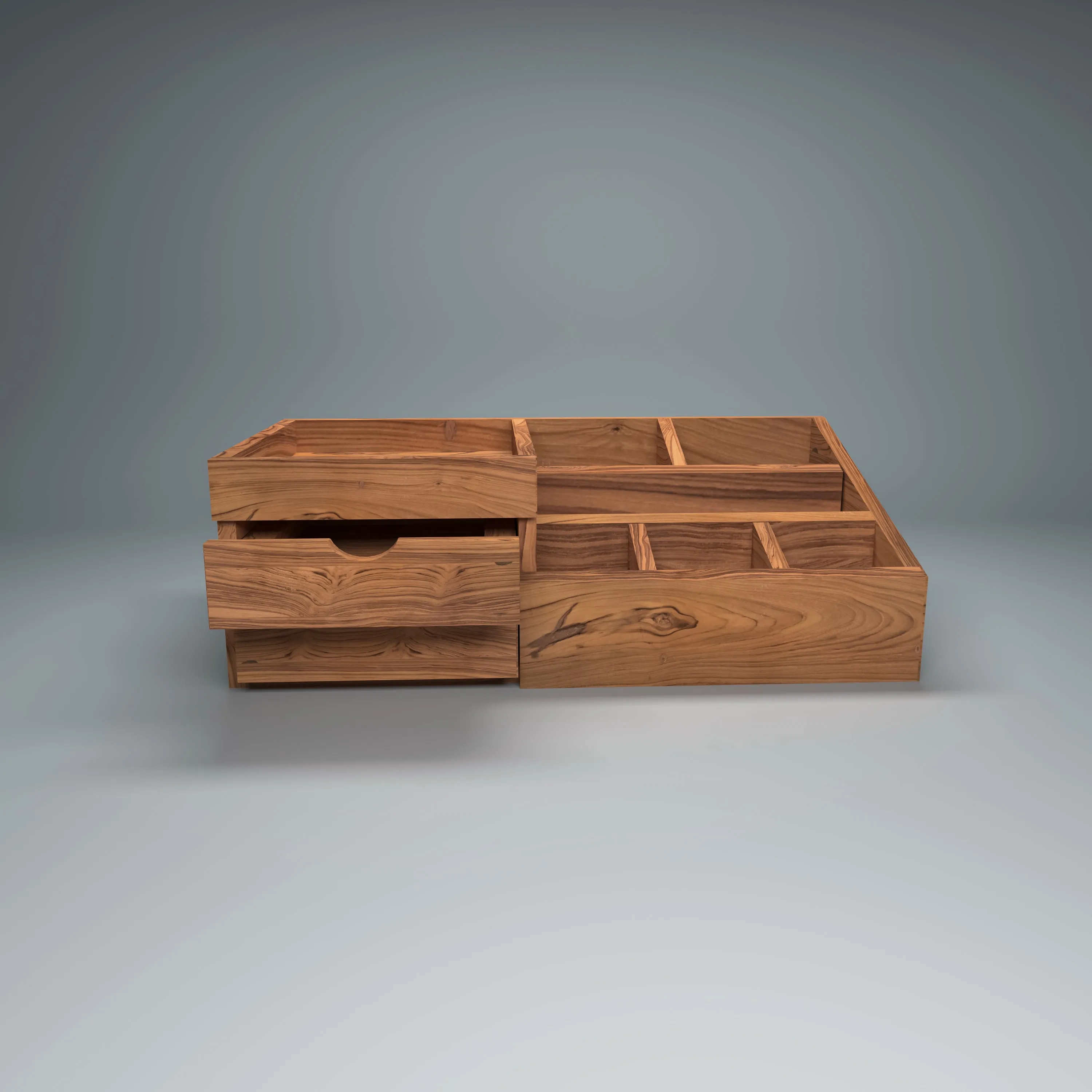 7-compartment Wood Desk Organizer