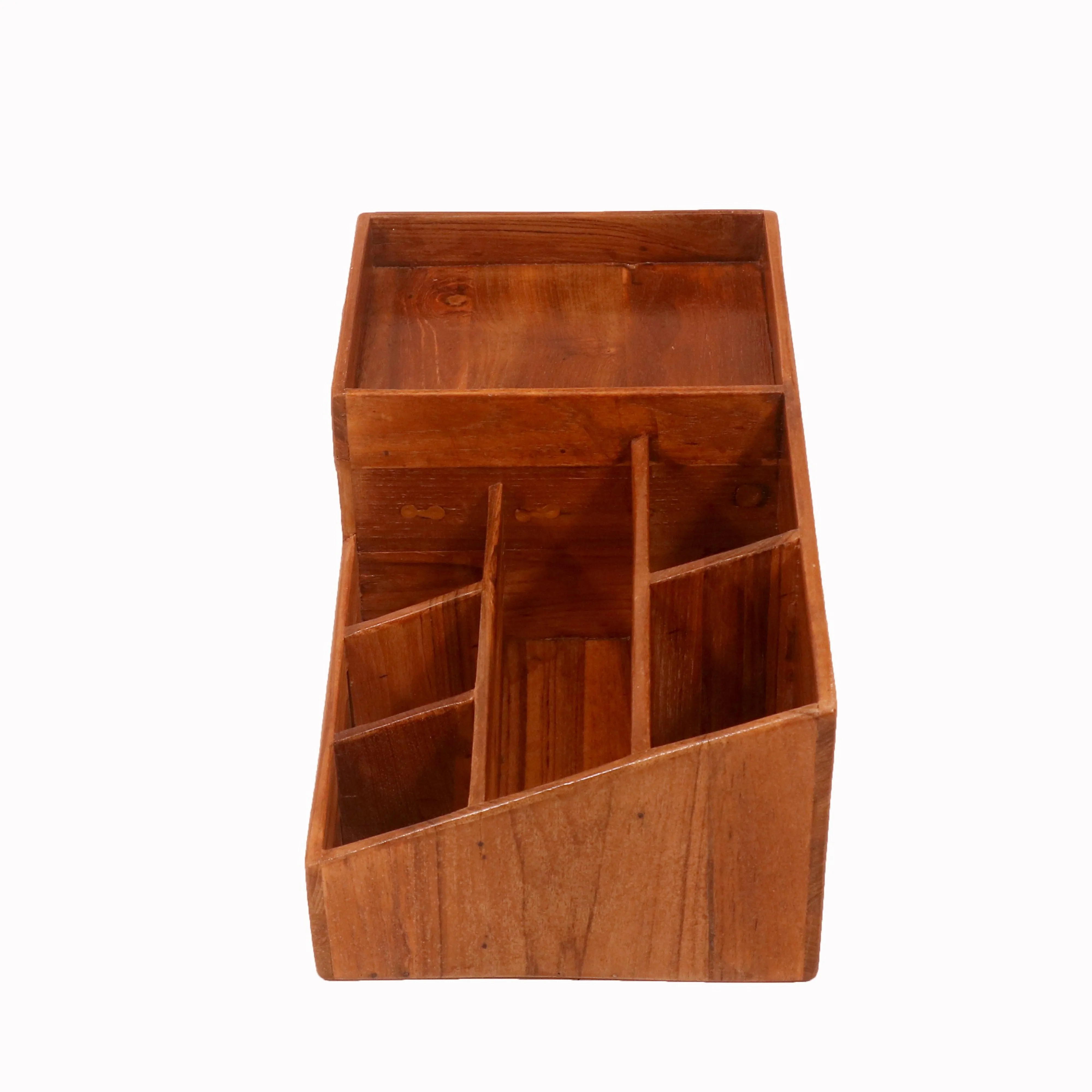 7-compartment Wood Desk Organizer