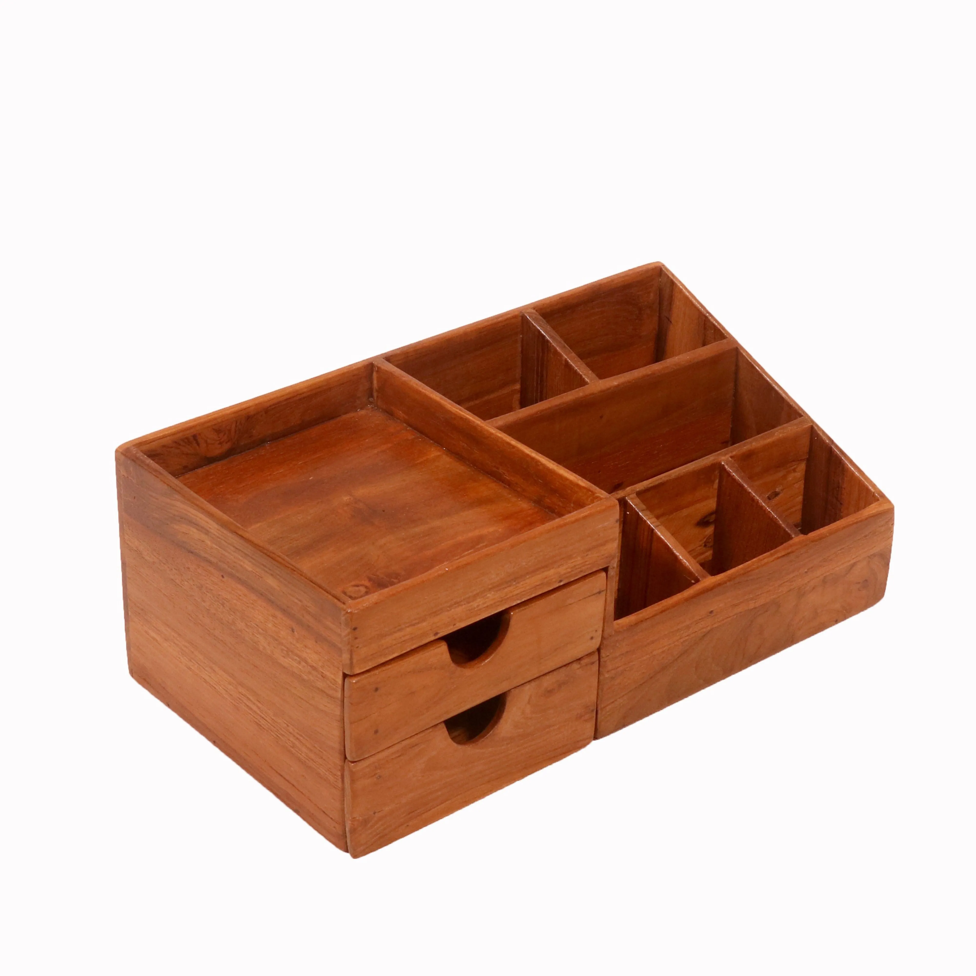 7-compartment Wood Desk Organizer