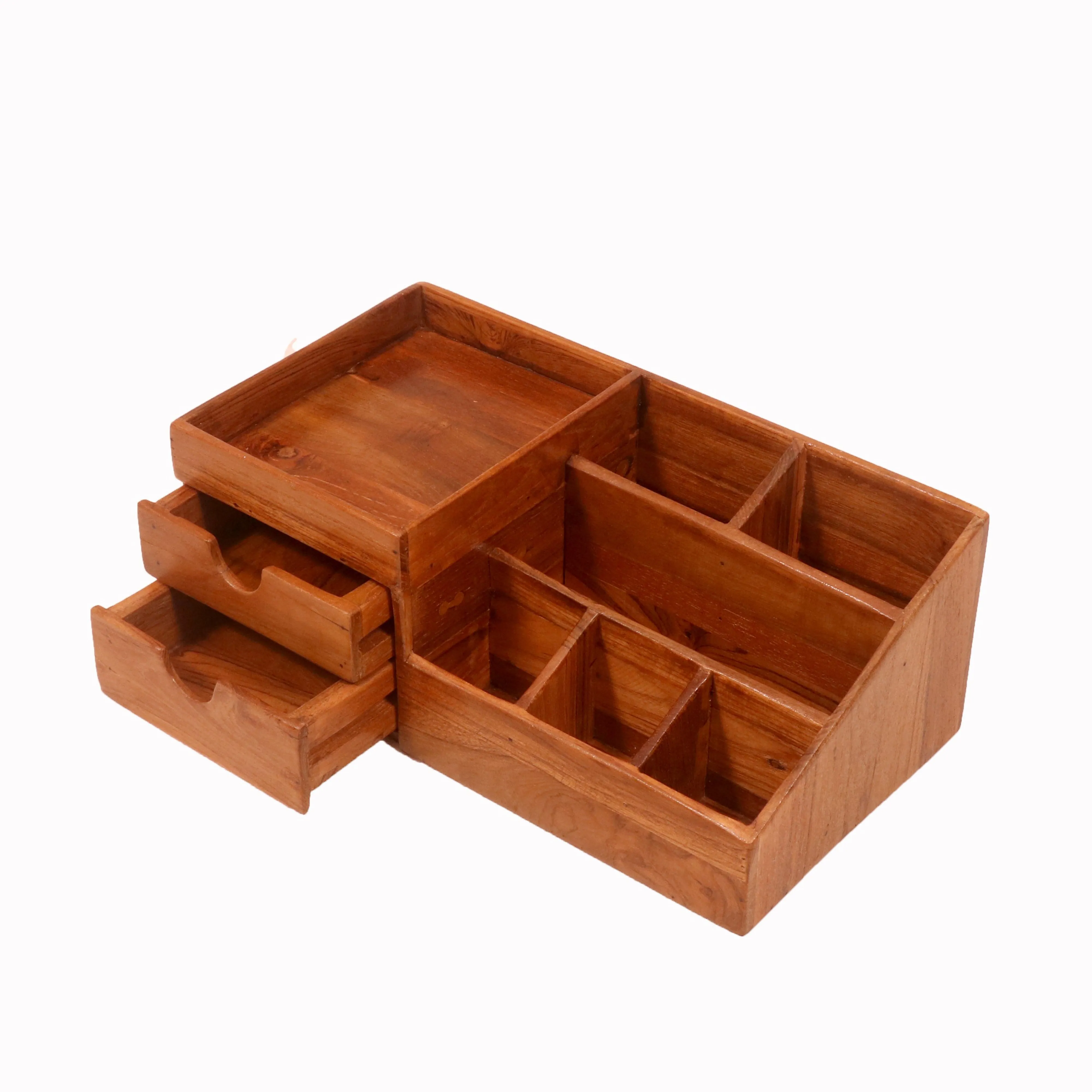7-compartment Wood Desk Organizer