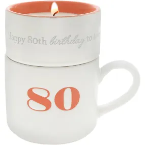 80 Stacking Mug and Candle Set 100% Soy Wax Scent: Tranquility