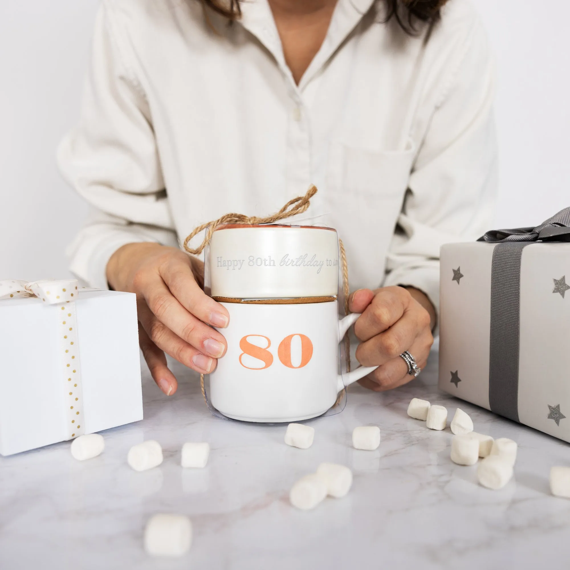 80 Stacking Mug and Candle Set 100% Soy Wax Scent: Tranquility