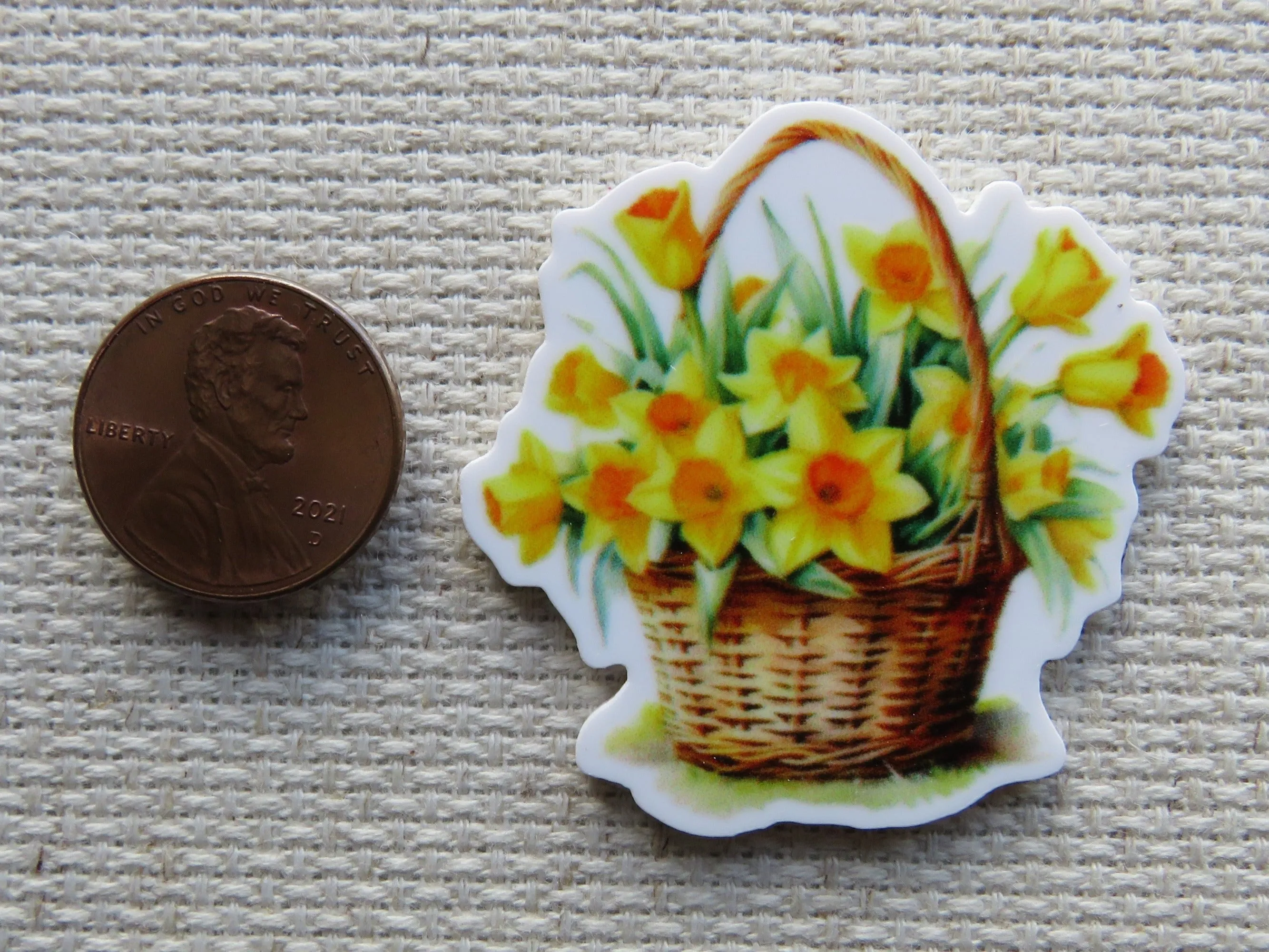 A Basket of Daffodils Needle Minder, Cover Minder, Magnet