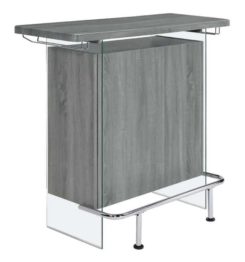 Acosta Rectangular Bar Unit With Footrest And Glass Side PanelsHENDERSON (DIS)