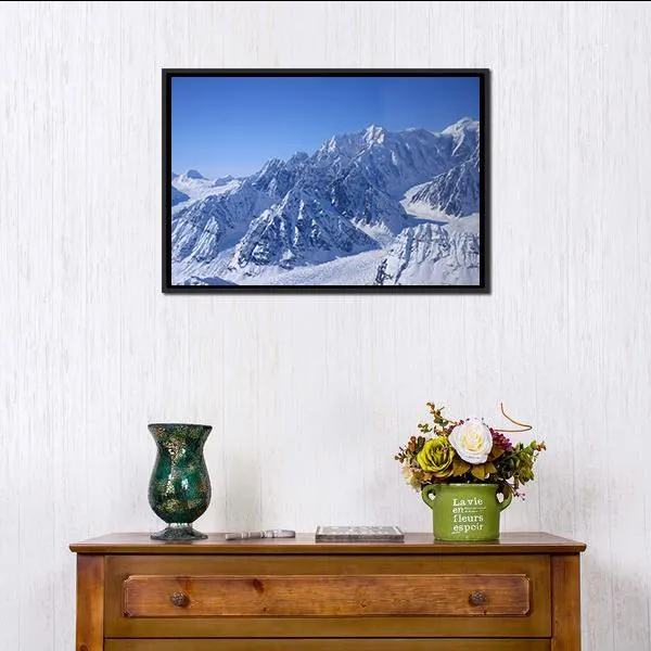 Alaskan Mountain Covered With Snow Canvas Wall Art