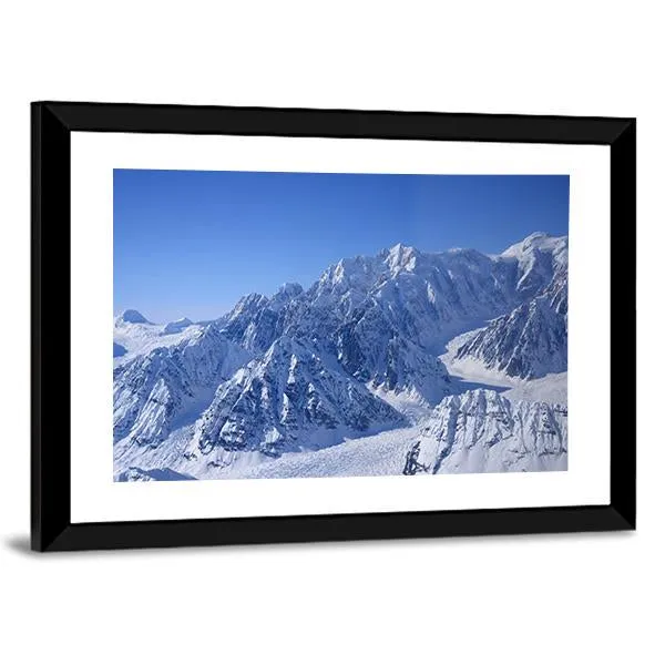 Alaskan Mountain Covered With Snow Canvas Wall Art