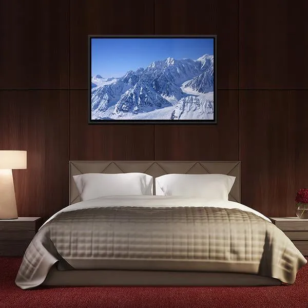Alaskan Mountain Covered With Snow Canvas Wall Art
