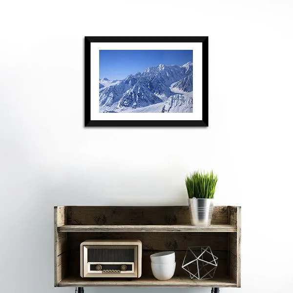 Alaskan Mountain Covered With Snow Canvas Wall Art