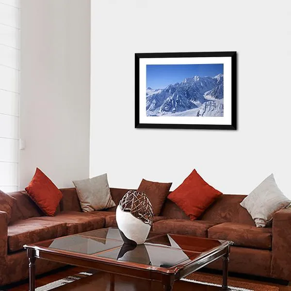 Alaskan Mountain Covered With Snow Canvas Wall Art