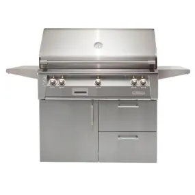 Alfresco ALXE 42-Inch Gas Grill on Deluxe Cart With Sear Burner And Rotisserie