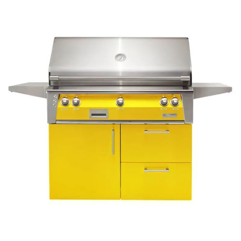 Alfresco ALXE 42-Inch Gas Grill on Deluxe Cart With Sear Burner And Rotisserie