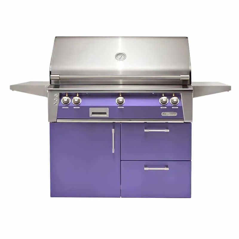 Alfresco ALXE 42-Inch Gas Grill on Deluxe Cart With Sear Burner And Rotisserie