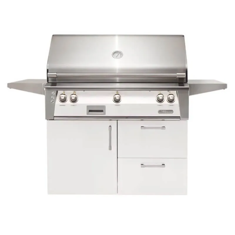 Alfresco ALXE 42-Inch Gas Grill on Deluxe Cart With Sear Burner And Rotisserie