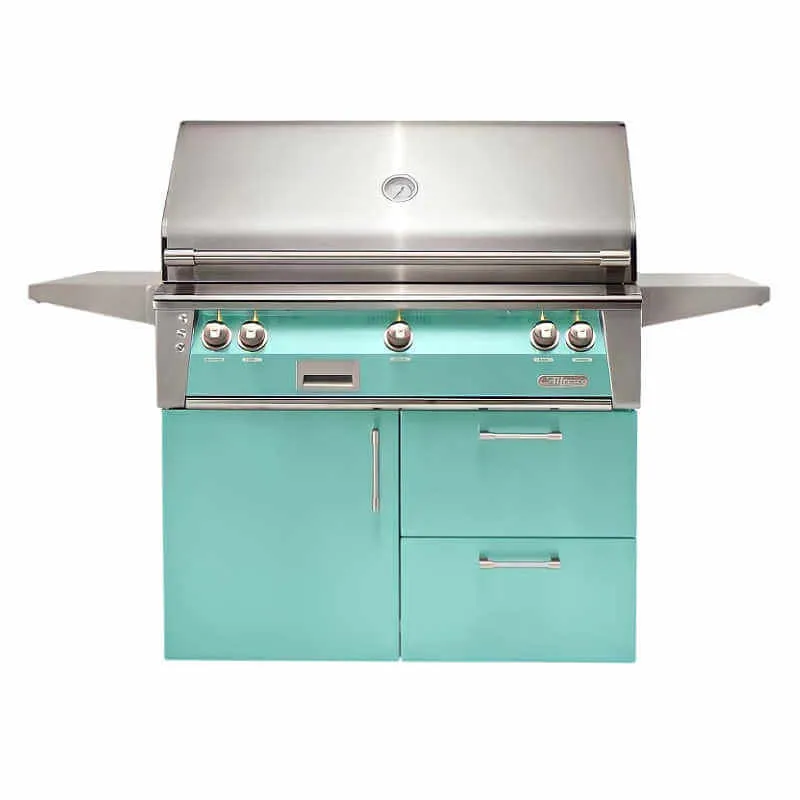 Alfresco ALXE 42-Inch Gas Grill on Deluxe Cart With Sear Burner And Rotisserie