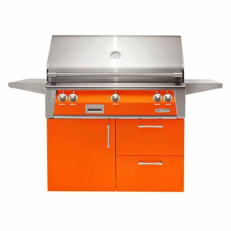 Alfresco ALXE 42-Inch Gas Grill on Deluxe Cart With Sear Burner And Rotisserie
