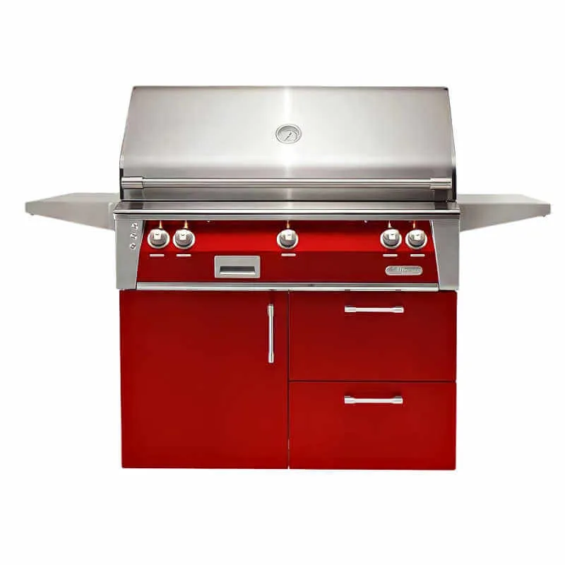Alfresco ALXE 42-Inch Gas Grill on Deluxe Cart With Sear Burner And Rotisserie