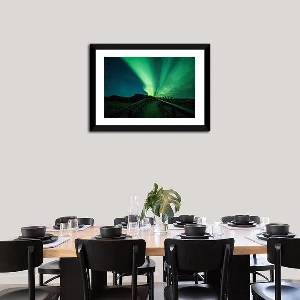 Aurora Borealis In Iceland Canvas Wall Art