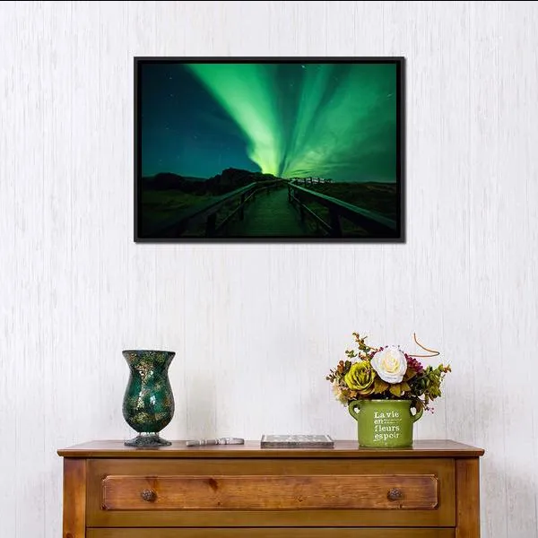 Aurora Borealis In Iceland Canvas Wall Art