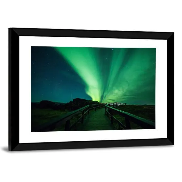 Aurora Borealis In Iceland Canvas Wall Art