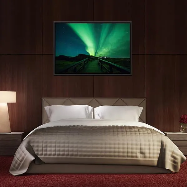 Aurora Borealis In Iceland Canvas Wall Art