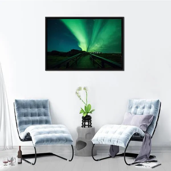 Aurora Borealis In Iceland Canvas Wall Art