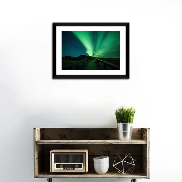 Aurora Borealis In Iceland Canvas Wall Art