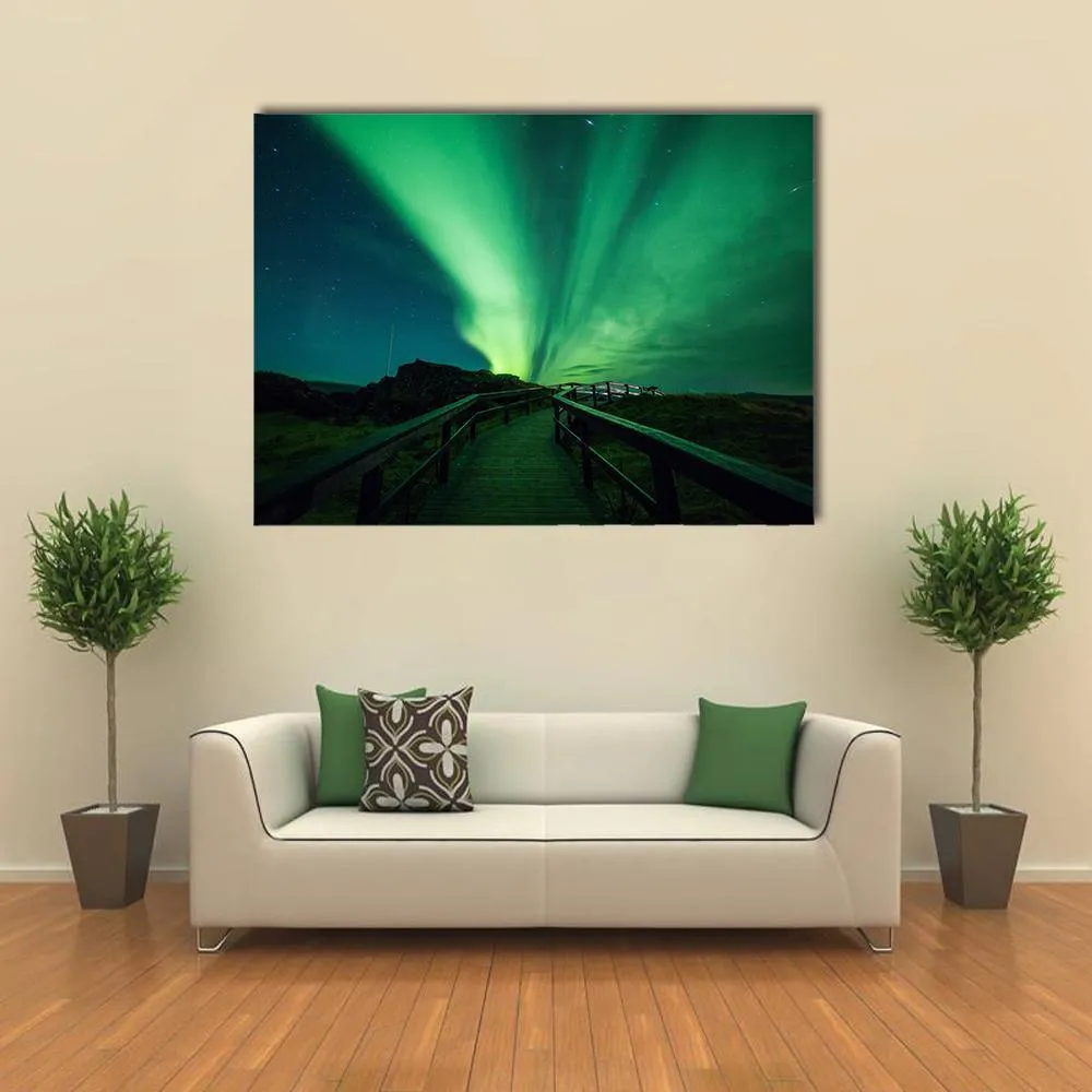 Aurora Borealis In Iceland Canvas Wall Art